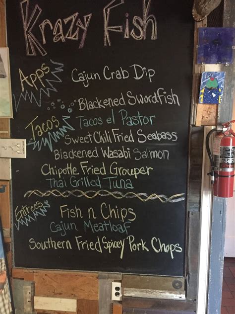krazy fish|Krazy Fish menu .